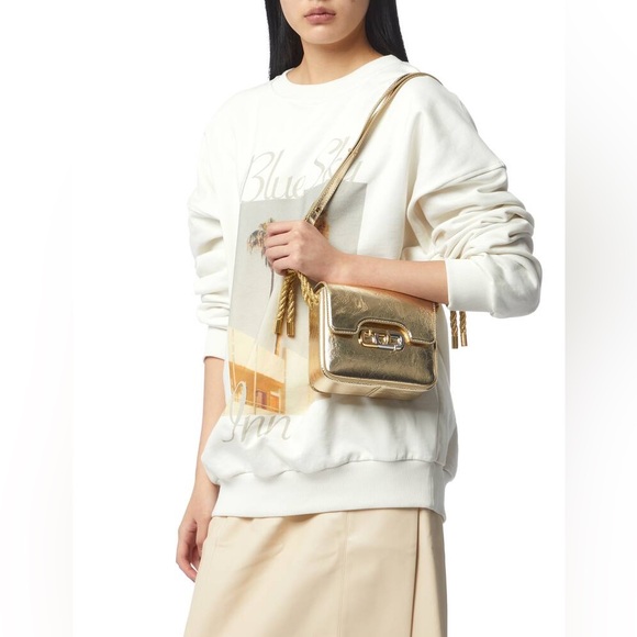 Marc Jacobs The J-link Mini Metallic Shoulder Bag In Gold